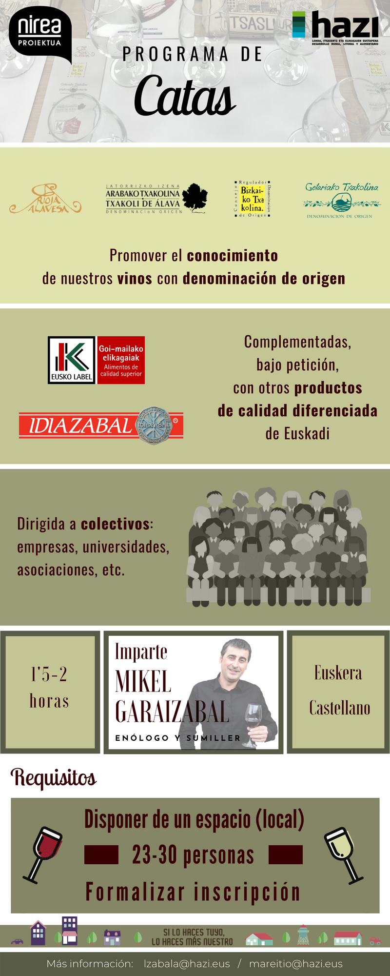 Programa de Catas de vinos y productos Eusko Label de Euskadi